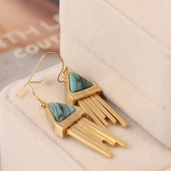 Michael Kors Triangle Tassel Gold-plated Earrings - Picture 3 of 9